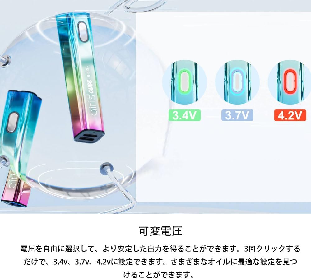 Airistech Airis Cube バッテリー 650mAh(Type C& Lighting)