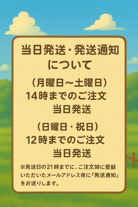 当日発送・発送通知について